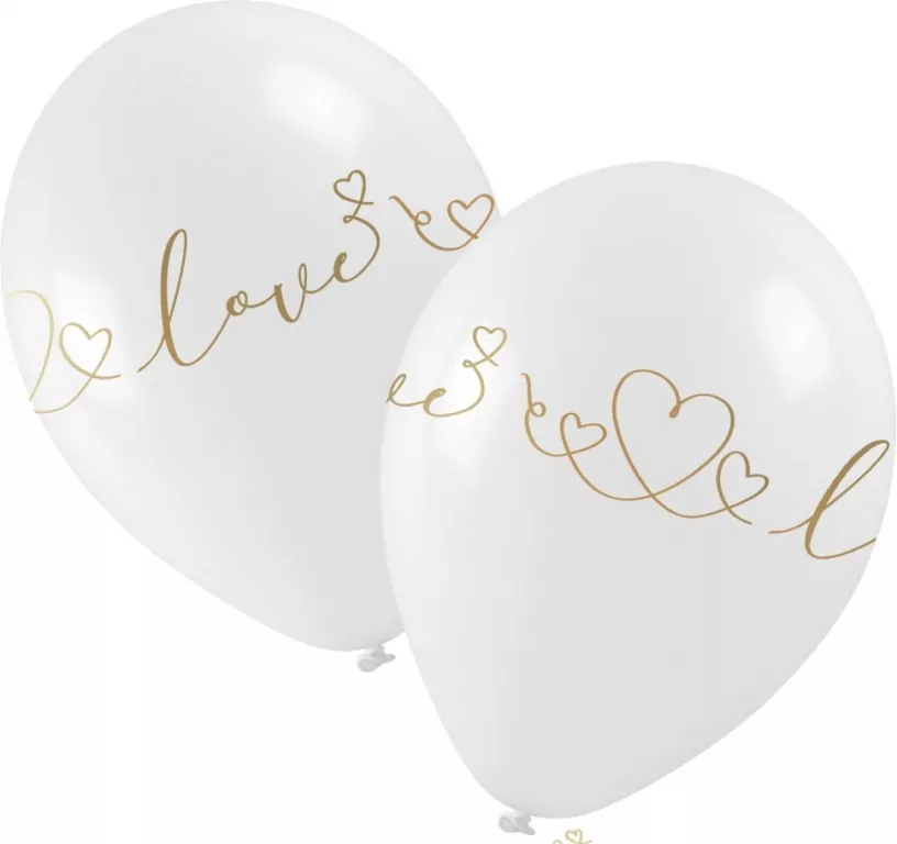 Balony ze złotym walentynkowym nadrukiem - tantis.pl
