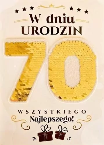 Karnet Urodziny 70 Cekiny - tantis.pl