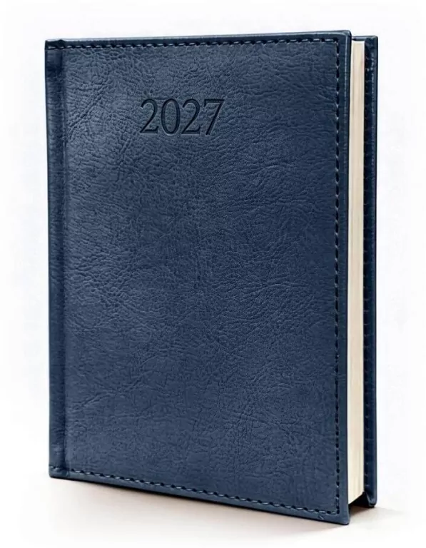 Kalendarz 2027 A6 Figaro Dzienny Granatowy - tantis.pl