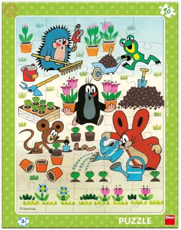 Puzzle 40 ramkowe Krecik w ogródku - tantis.pl