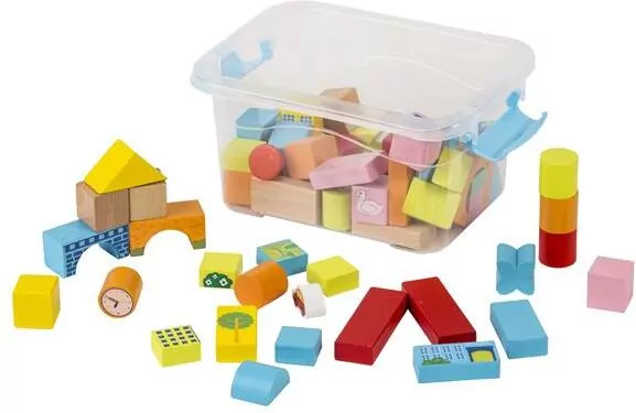 Klocki drewniane kolor, 76 elementów - tantis.pl