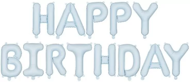 Balon foliowy Happy Birthday 340x35cm niebieski - tantis.pl