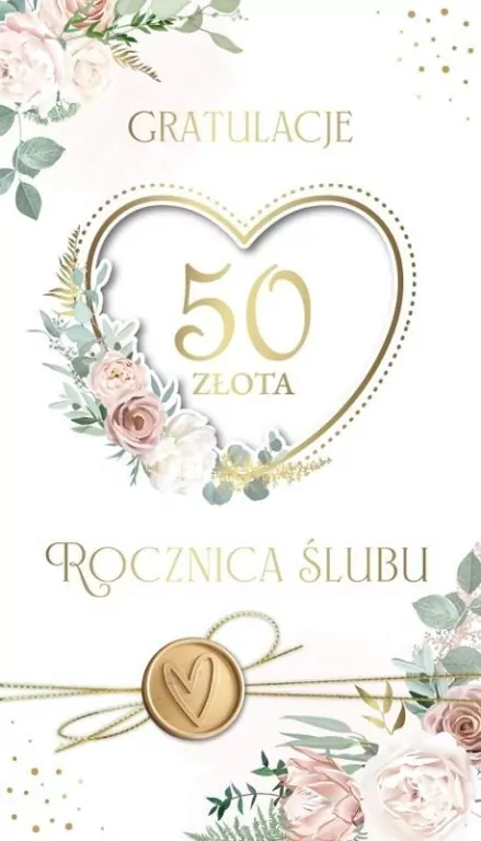 Karnet Rocznica Ślubu 50 - tantis.pl