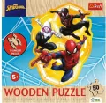 Puzzle drewniane 50 SpiderMan gotowy w akcji TREFL - tantis.pl