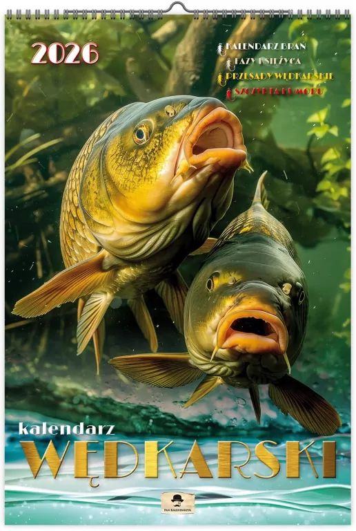 Kalendarz 2026 A3 ścienny jednostronny wędkarski - tantis.pl