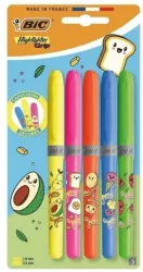 Zakreślacz Grip Neon Kawaii mix 5szt BIC