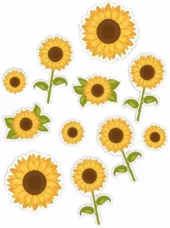 Dekoracje okienne dwustronne: Słoneczniki 01