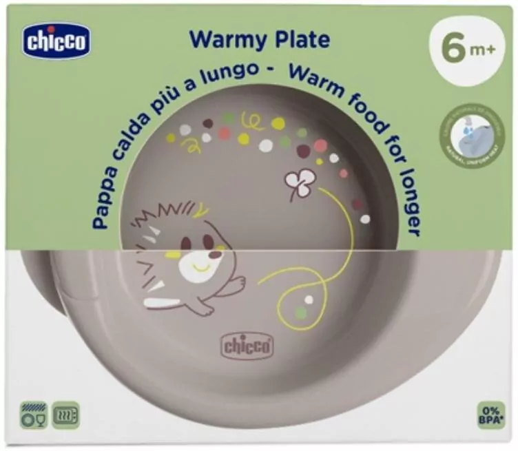 Talerz podgrzewany szary 6m+ - tantis.pl