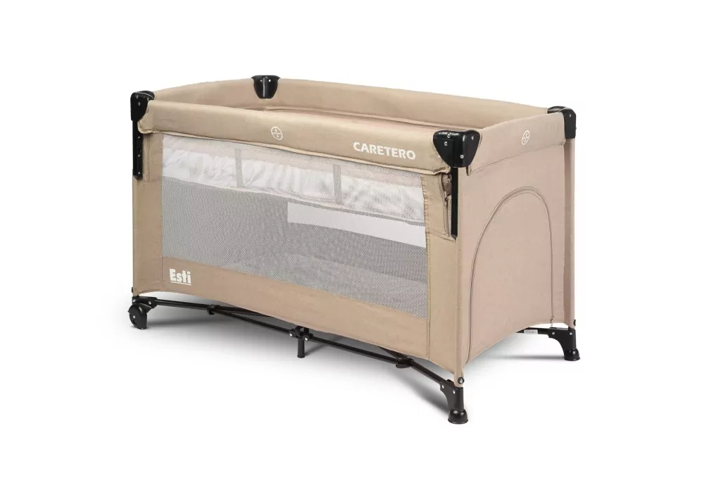 Caratero Łóżeczko turystyczne Esti opuszczany bok brązowe - tantis.pl