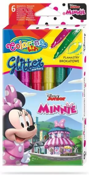 Flamastry brokatowe Colorino Kids 6 kolorów Minnie - tantis.pl