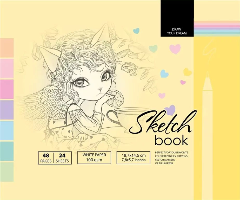 Sketchbook. Szkicownik 24 kartki. 197 x 145 mm - tantis.pl