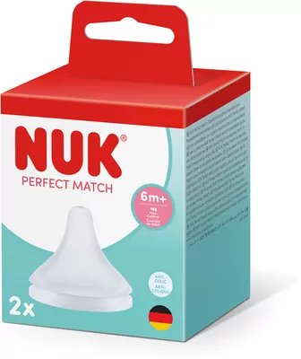NUK. Smoczki do butelki. 2 sztuki. Z silikonowym smoczkiem. Rozmiar M - tantis.pl