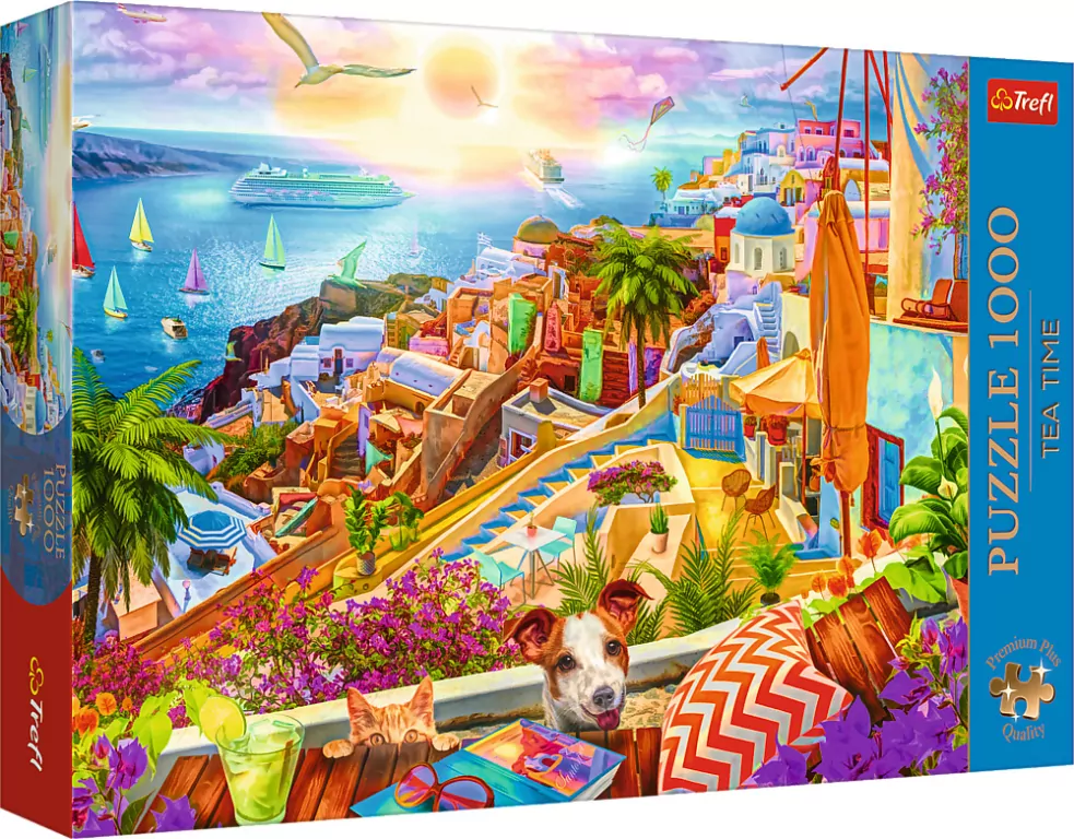 Puzzle 1000 Z wizytą na Santorini TREFL - tantis.pl