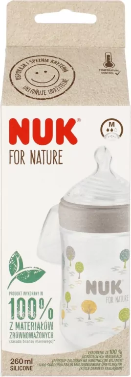NUK. For Nature. Butelka ze smoczkiem. 260 ml. Drzewa - tantis.pl