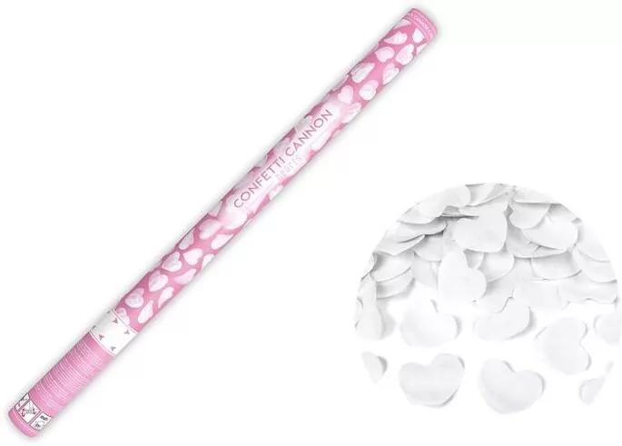 Tuba z sercami białymi 80cm - tantis.pl