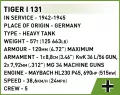 Cobi. Historical Collection World War II Tiger I 131 - tantis.pl