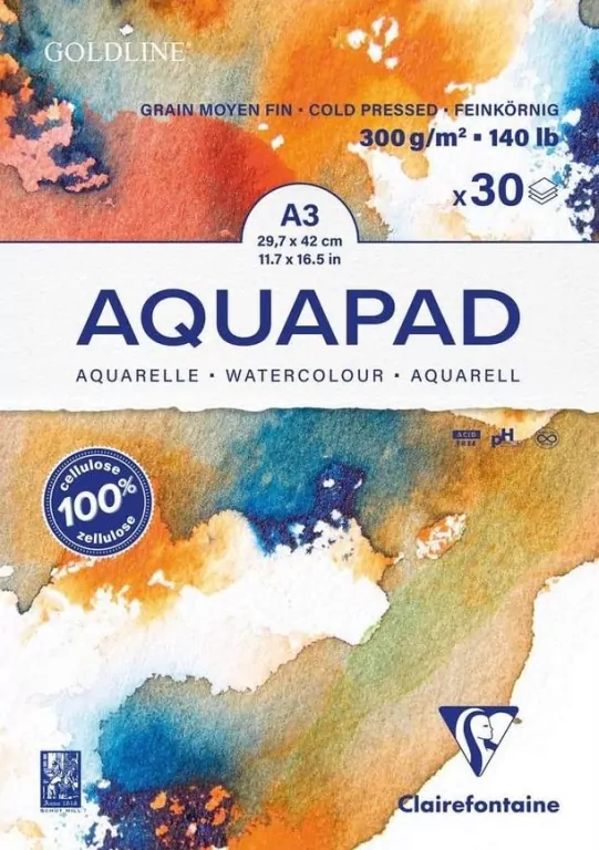Blok A3 akwarelowy aquapad 300g 30ark - tantis.pl