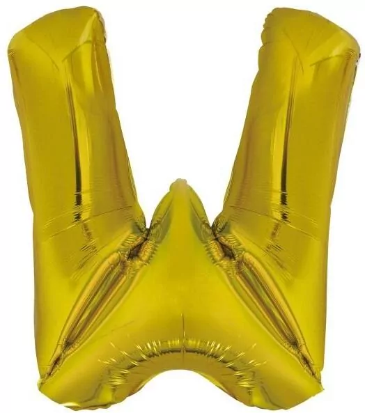 Balon foliowy litera W złota 79x86cm - tantis.pl