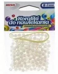 Koraliki do nawlekania + sznurek. Białe 16g - tantis.pl