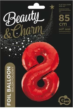 Balon foliowy 8. Czerwony 85cm - tantis.pl