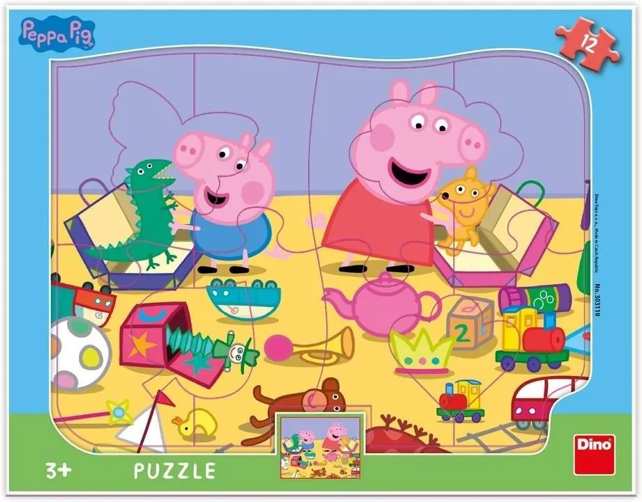 Puzzle ramkowe Świnka Peppa W pokoju 12el - tantis.pl