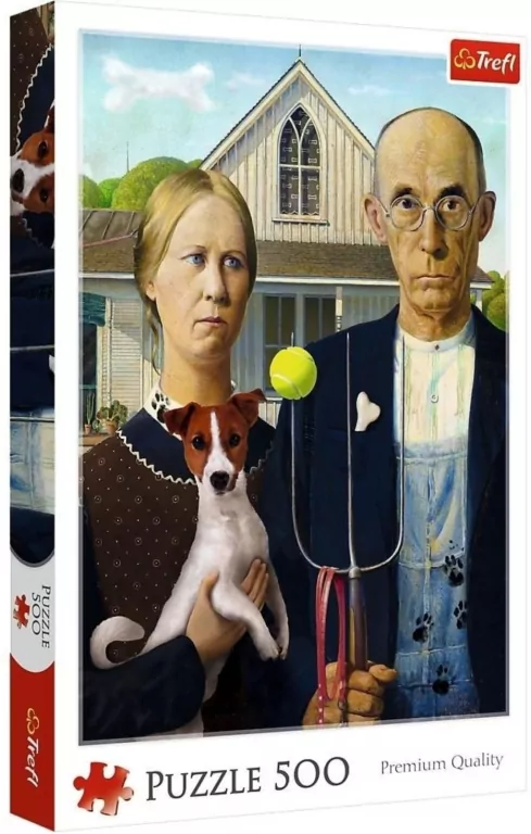 Puzzle 500 American Gothic: Psia Edycja TREFL - tantis.pl
