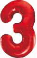 Balon foliowy 3. Czerwona 85cm - tantis.pl