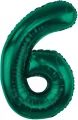 Balon foliowy cyfra 6. Zieleń butelkowa 85cm - tantis.pl
