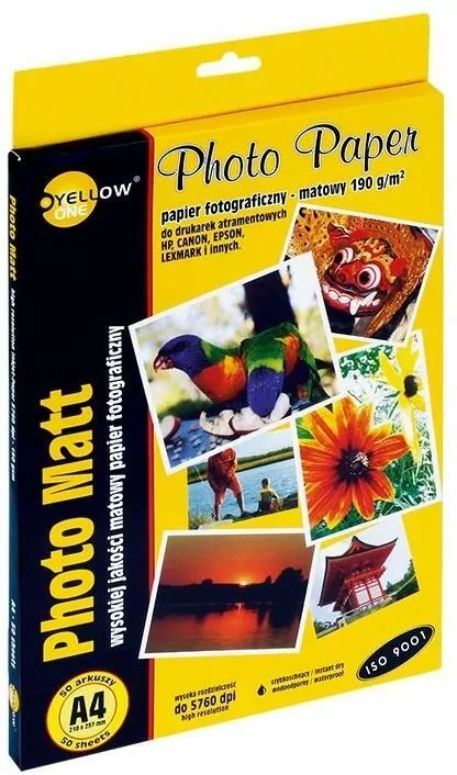 Papier foto A4/50ark matowy 190g YELLOW ONE - tantis.pl