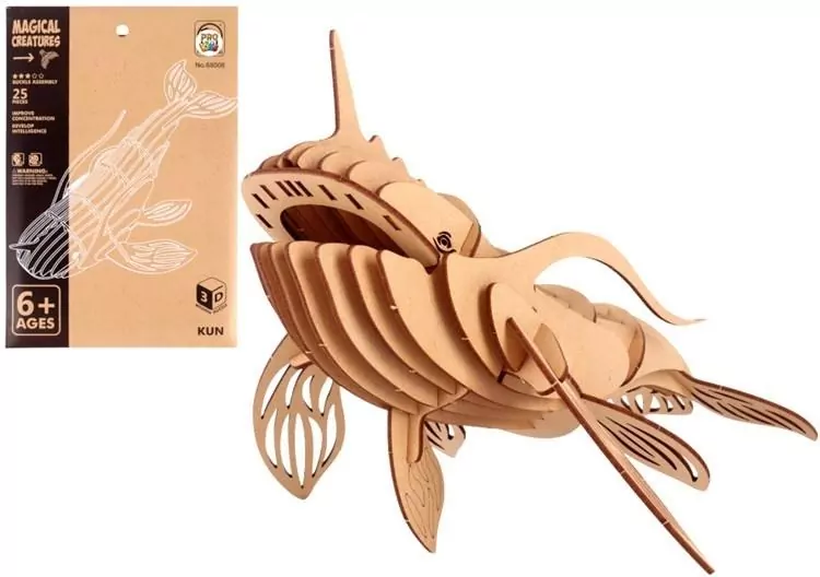 Puzzle drewniane 3D mityczne ryba kun - tantis.pl