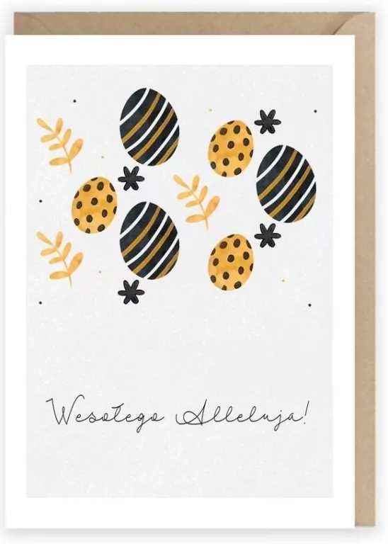 Kartka okolicznościowa Złoto-czarne.., eko K087 - tantis.pl