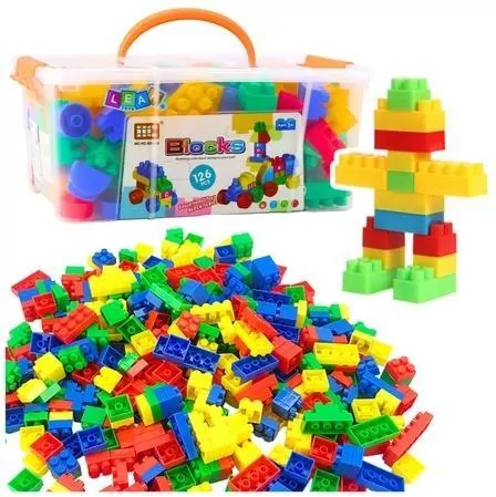 Klocki Konstrukcyjne przestrzenne w kuferku 126el - tantis.pl