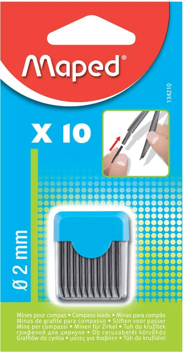 Wkłady do cyrkli - grafit 2 mm 10 sztuk - tantis.pl