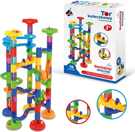 Tor kuleczkowy. 78 elementów. Genialny dzieciak - tantis.pl