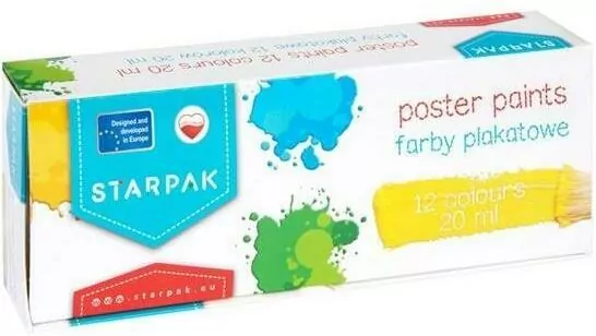 Starpak. Farby plakatowe. School, 12 kolorów - tantis.pl