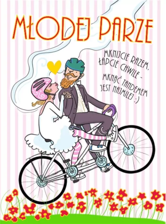 Karnet B6 Ślub Para na rowerze - tantis.pl