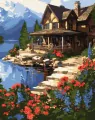 Malowanie po numerach. Domek nad morzem 40x50cm - tantis.pl