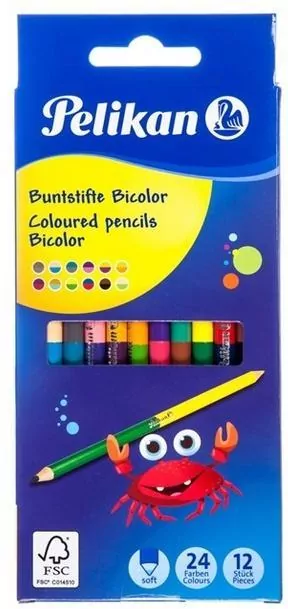 Kredki dwustronne 12 sztuk - tantis.pl