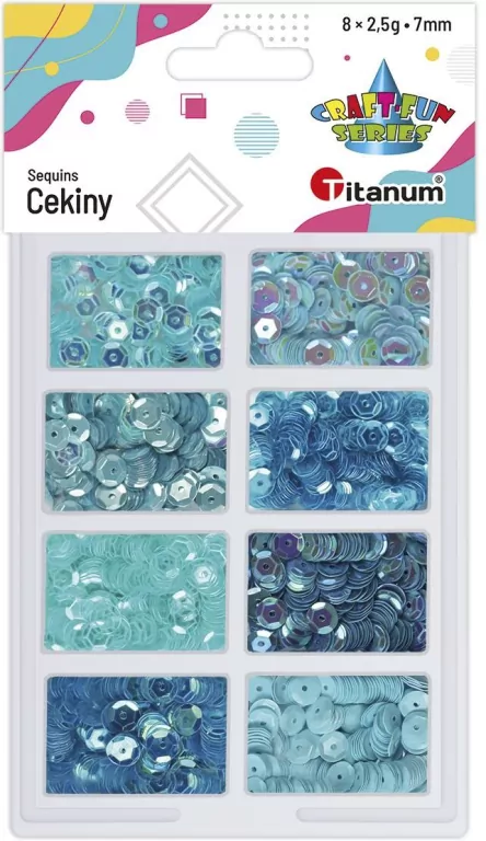 Cekiny 7mm zestaw 8 kolorów x 2,5g - tantis.pl