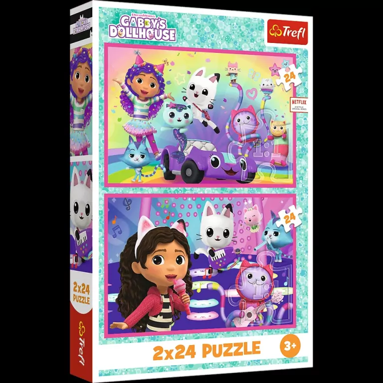 Puzzle 2x24 Zabawy z Gabby TREFL - tantis.pl