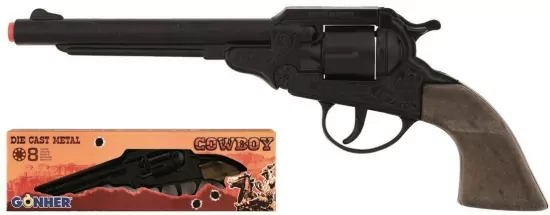 Rewolwer kowbojski metalowy 8 naboi GONHER 88/6