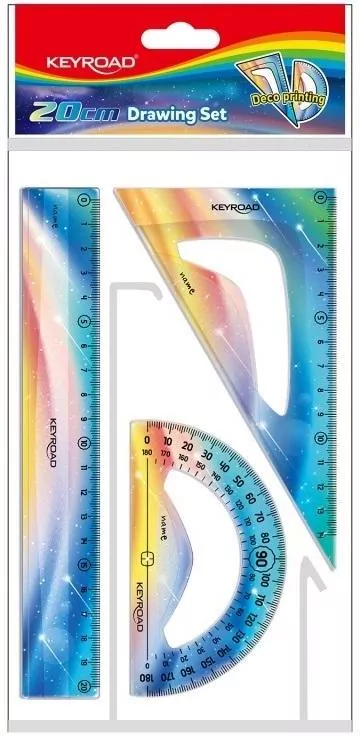 Zestaw geometryczny Twilight z linijką 20cm - tantis.pl