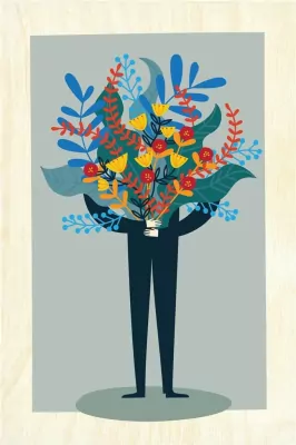 Drewniana kartka Ślubna