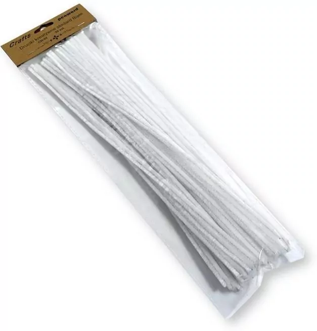 Druciki kreatywne 300x6mm białe 30szt - tantis.pl