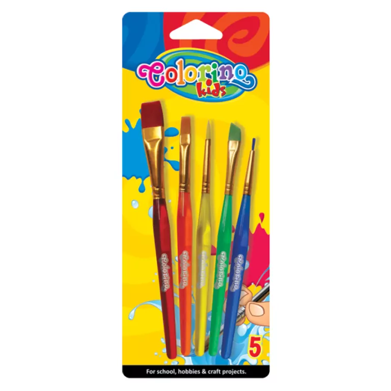 Pędzelki akrylowe. Colorino Kids. 5 sztuk - tantis.pl
