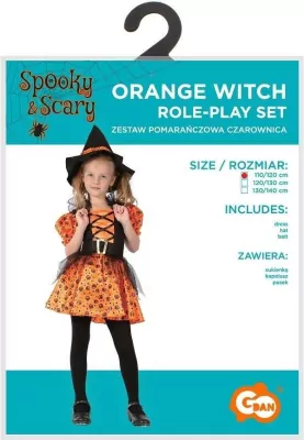 Strój dla dzieci Pomarańczowa Czarownica r.110/120