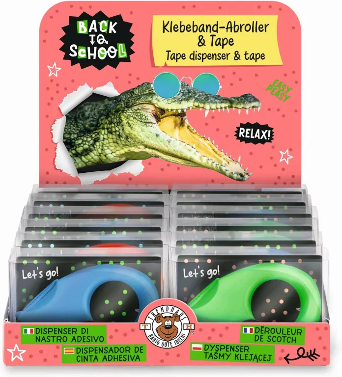 Dyspenser z przezroczystą taśmą klejącą 1szt.mix - tantis.pl