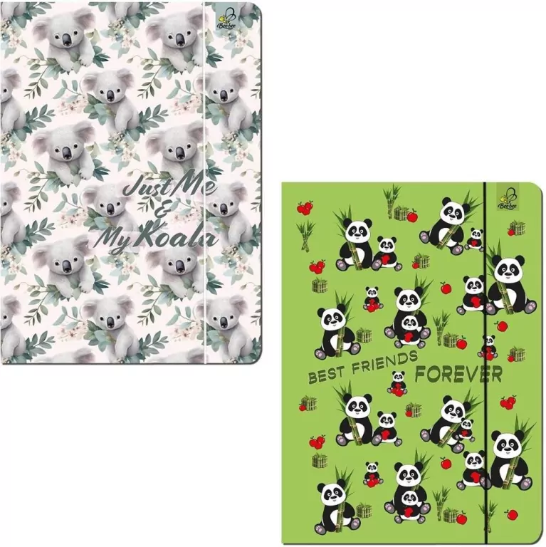 Teczka A4 z gumką BFF misie - tantis.pl