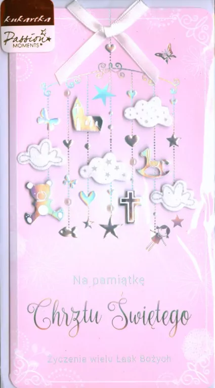 Karnet PM-080 Chrzest (różowy) - tantis.pl