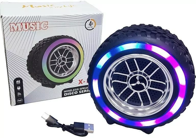 Głośnik Bluetooth koło samochodowe ze światłem USB - tantis.pl